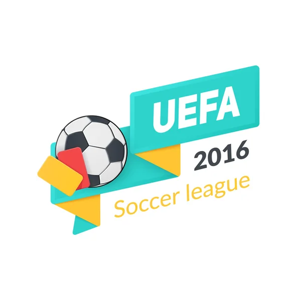 Uefa euro 2016 plakette isoliert auf weiß. — Stockvektor