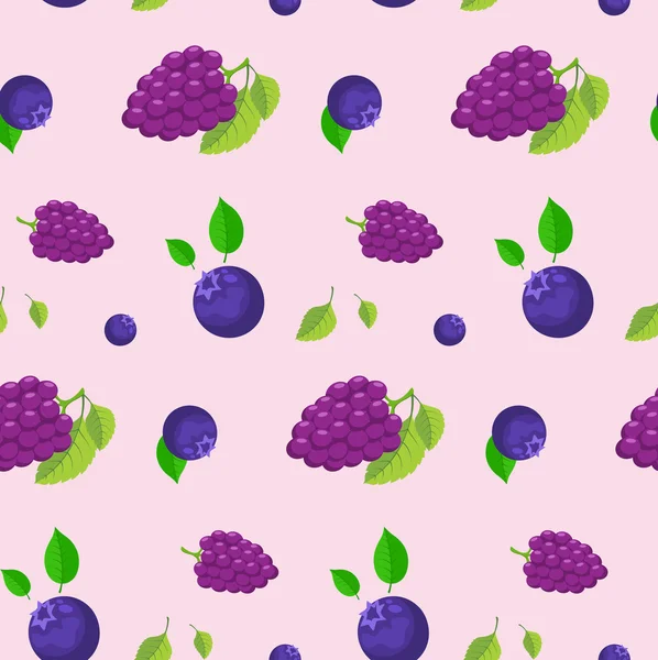 Fondo de moras y arándanos . — Vector de stock