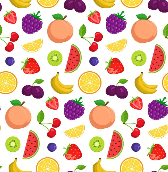 Obst und Beeren Hintergrund. — Stockvektor