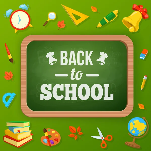 Back to school greeting text. — Stock Vector