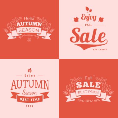 Satılık metin ile basit sonbahar arka planında.