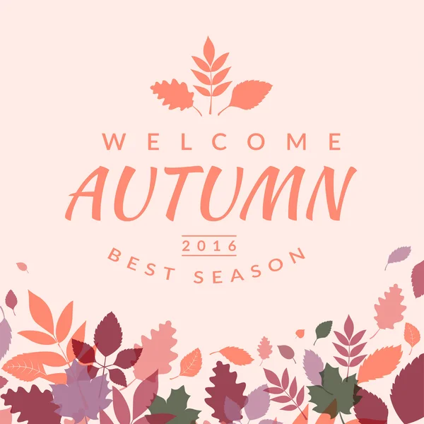 Colorful autumn leaves and text block. — Stock Vector