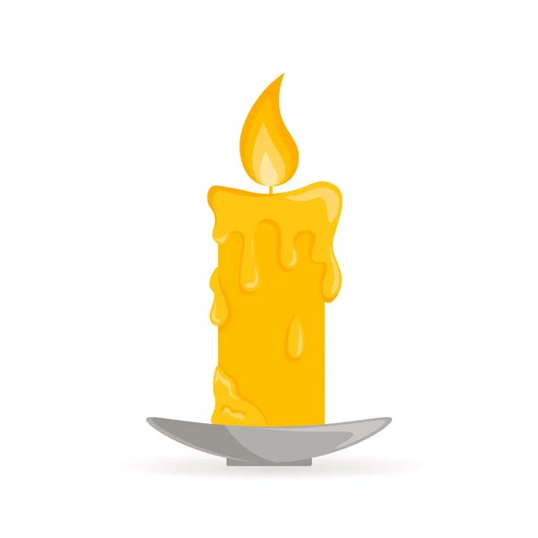 Luz de vela ardiente . — Vector de stock