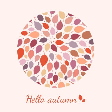 Renkli sonbahar yaprakları ve metin.