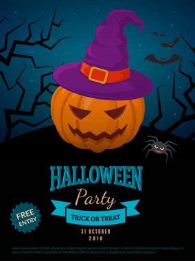 Cadı şapka ürkütücü kabak.