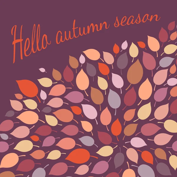 Folhas de outono coloridas e texto . —  Vetores de Stock
