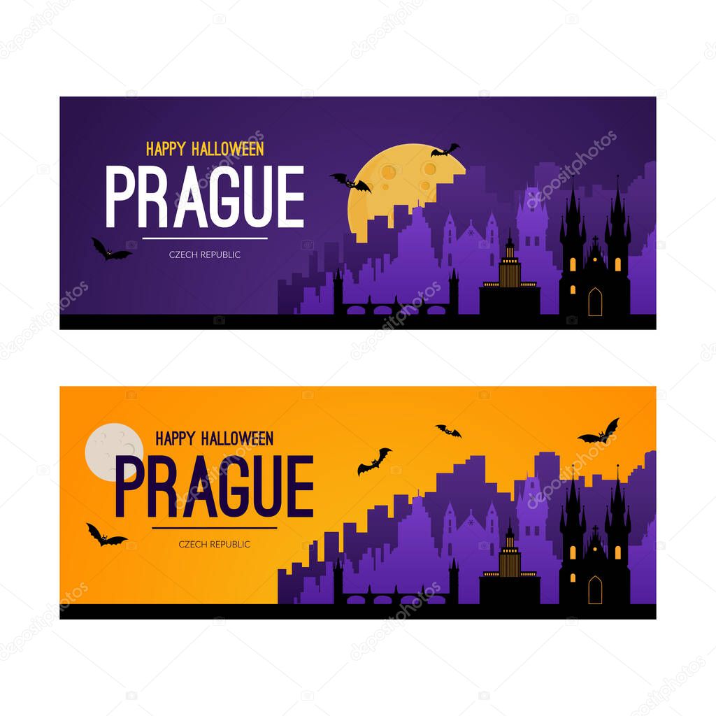 Prague, Czech Republic Halloween background