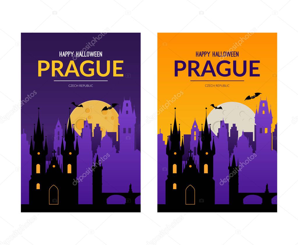 Prague, Czech Republic Halloween background