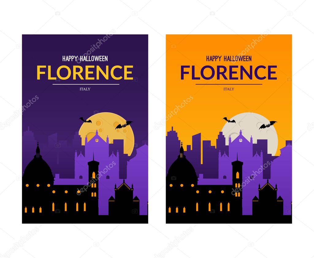 Florence, Italy. Halloween holiday background.