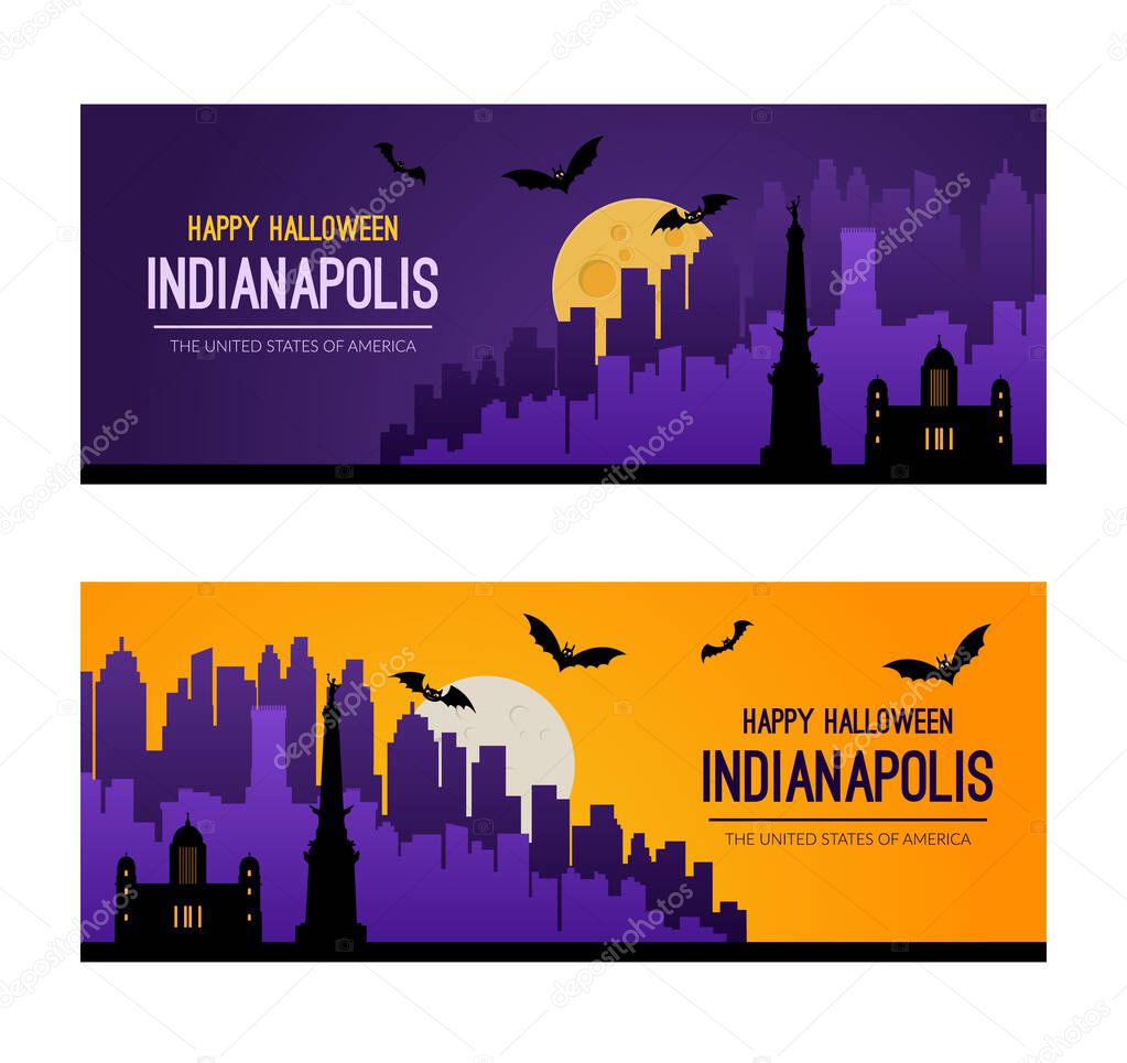 Indianapolis, USA. Halloween holiday background.