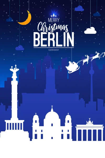 Berlin, Allemagne. Noël fond de vacances. — Image vectorielle