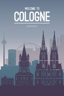 Köln, Almanya 'nın ünlü şehir manzarası.