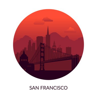 San Francisco, ABD 'nin ünlü şehir manzarası.