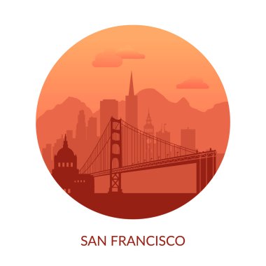 San Francisco, ABD 'nin ünlü şehir manzarası.