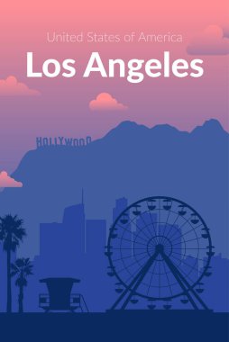 Los Angeles, ABD 'nin ünlü şehir manzarası.