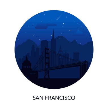 San Francisco, ABD 'nin ünlü şehir manzarası.