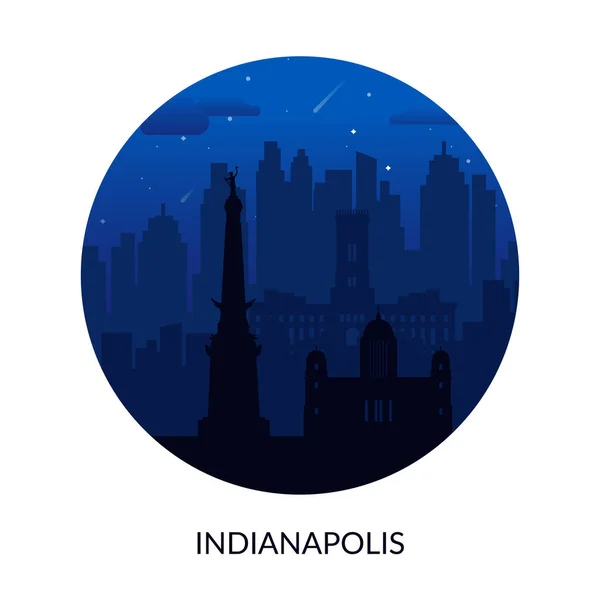 Indianapolis, USA slavné město krajina pozadí. — Stockový vektor