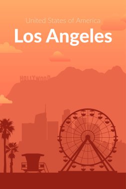Los Angeles, ABD 'nin ünlü şehir manzarası.