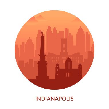 Indianapolis, ABD 'nin ünlü şehir manzarası.