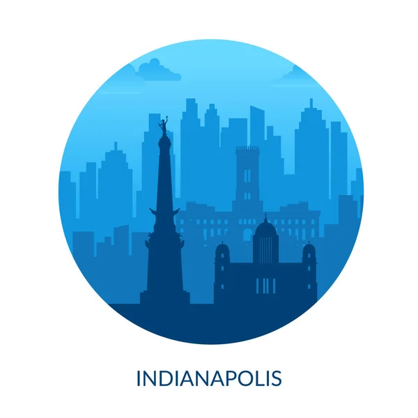 Indianapolis, USA slavné město krajina pozadí. — Stockový vektor