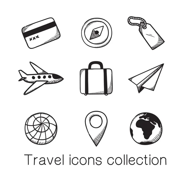 Collection icônes de voyage. — Image vectorielle