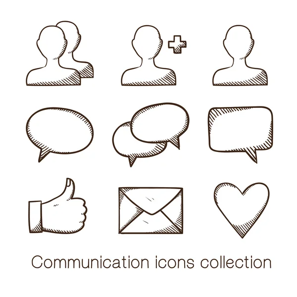 Colección de iconos de comunicación . — Vector de stock