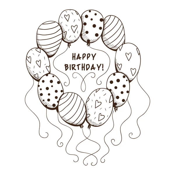 Cadre de ballons à air avec texte pour fête d'anniversaire . — Image vectorielle
