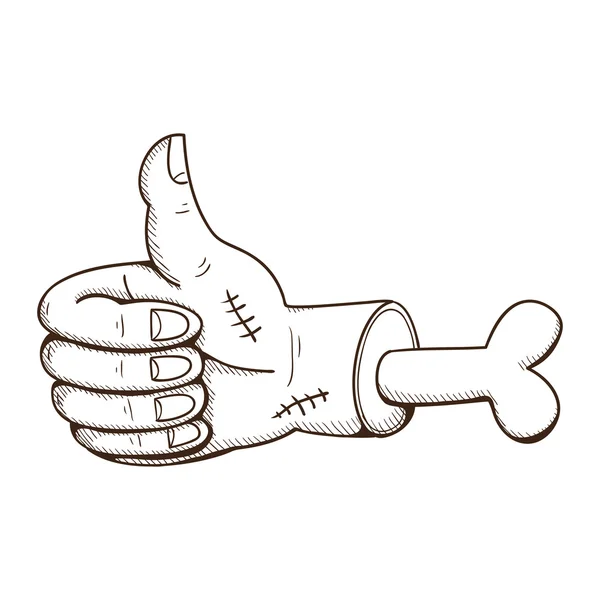 Zombie hand thumbs up. — Stock Vector