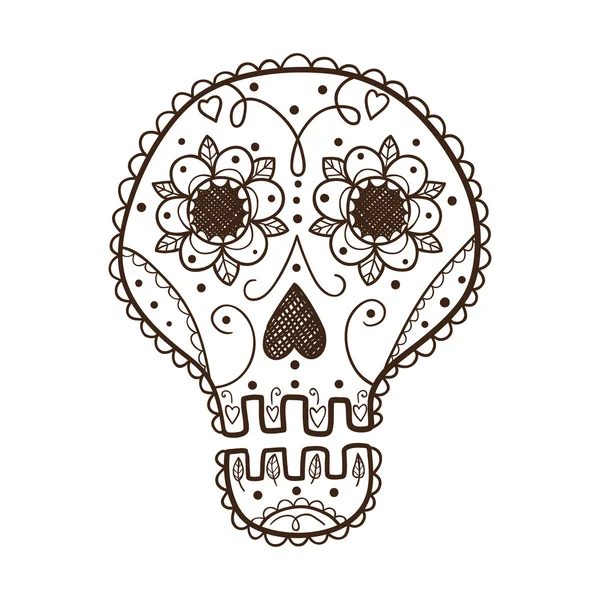 Calavera decorativa . — Vector de stock