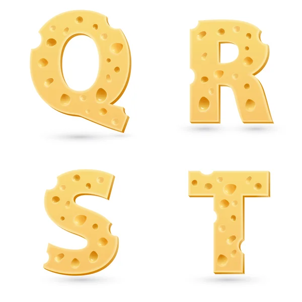 Uppsättning av ost bokstäver. — Stock vektor