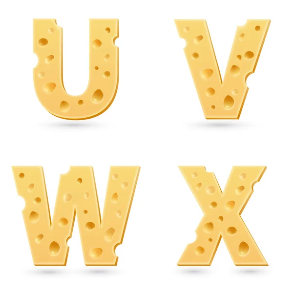 Conjunto de letras de queso . — Vector de stock