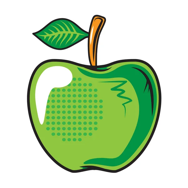 Vruchten van de groene appel geïsoleerd op wit. — Stockvector