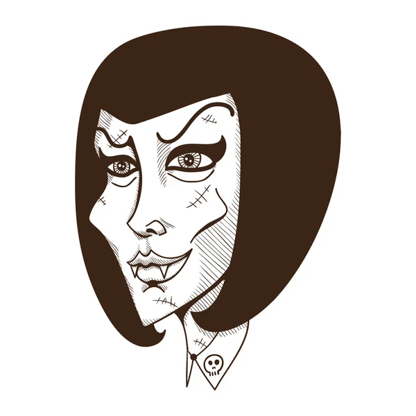 Femme visage de sorcière . — Image vectorielle