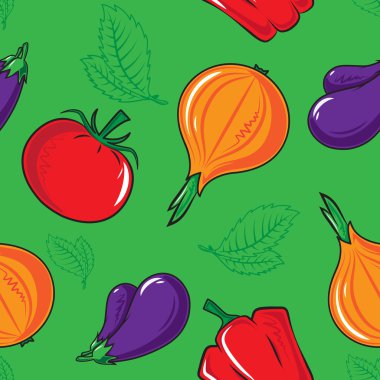 Sebzelerle kusursuz desen.