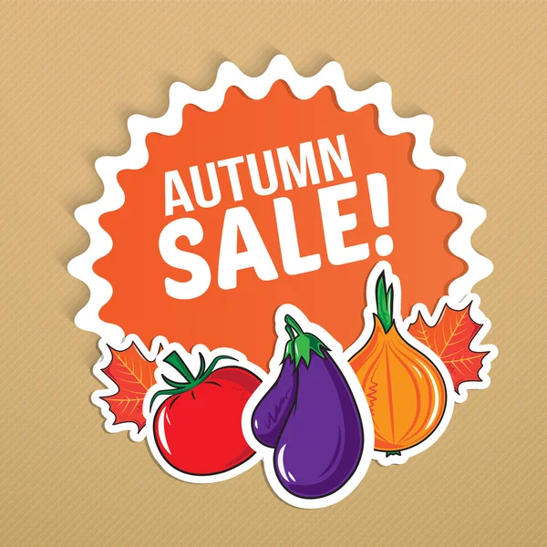 Autumn sticker with vegetables. — Stock Vector