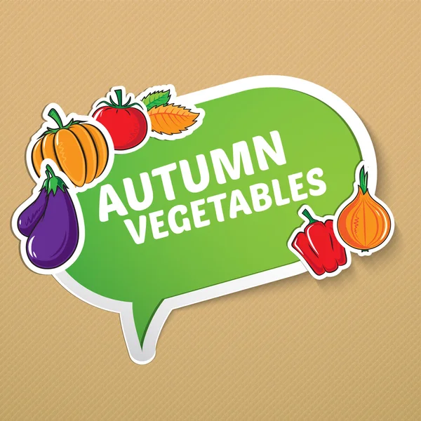 Pegatina de otoño con verduras . — Vector de stock