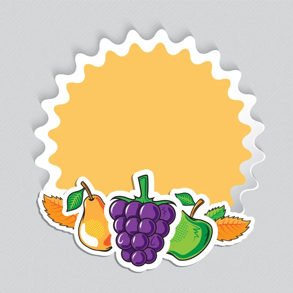 Autumn sticker with fruits. — Stock Vector