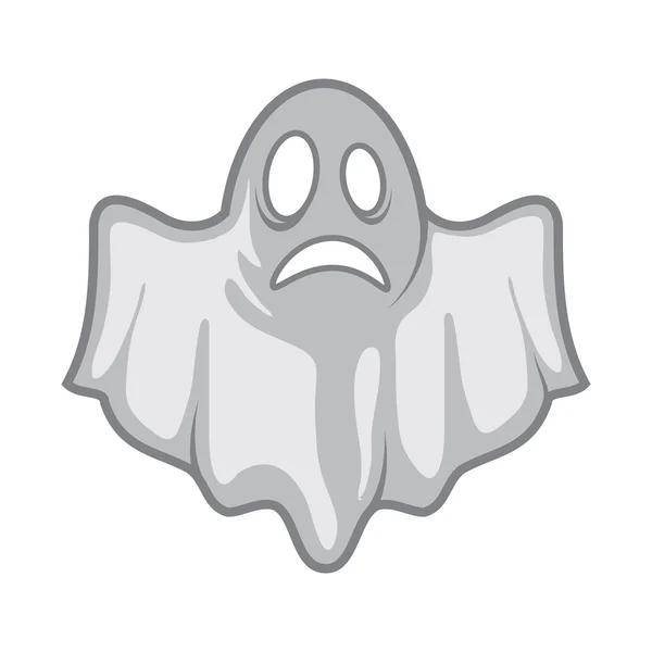 Halloween cartoon ghost isolated on white. — ストックベクタ