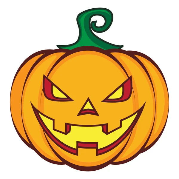 Halloween cartoon pumpkin jack lantern isolated on white. — Stock Vector