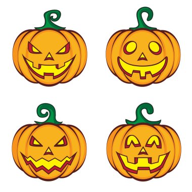 Halloween cartoon pumpkin jack lantern.