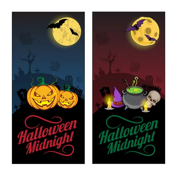 Bannières ou flyers Halloween concept . — Image vectorielle