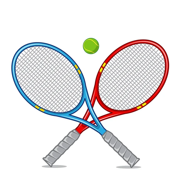 Raqueta de tenis aislada en blanco . — Vector de stock