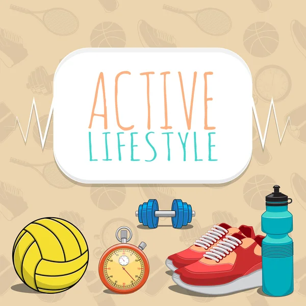 Active healthy lifestyle background. — Stock Vector