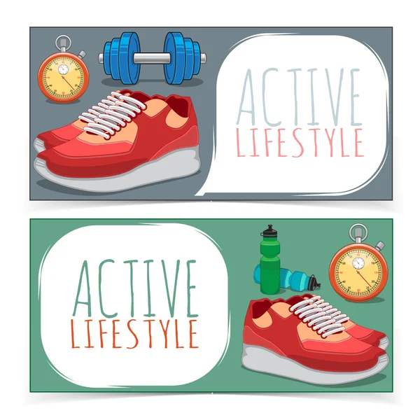 Active lifestyle banners. — Stok Vektör