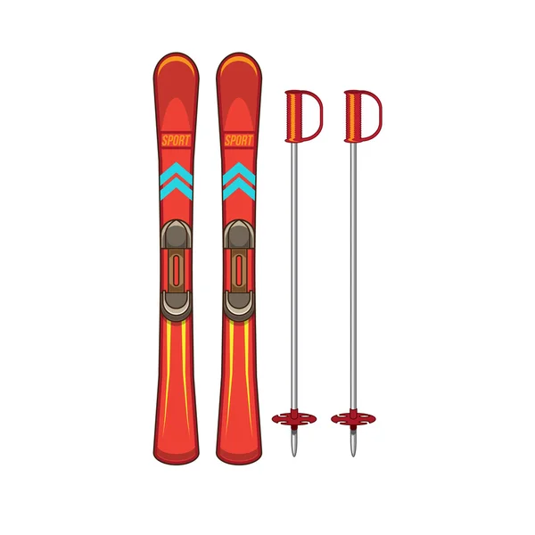 Ski and sticks. — 图库矢量图片