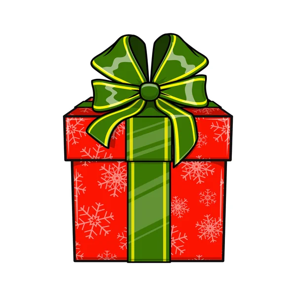 Christmas and New Year decorative present box. — Stockvector