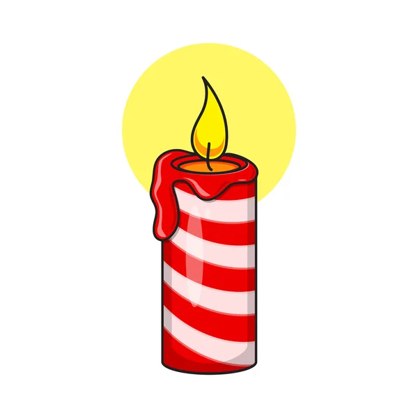 Vela decorativa de Navidad . — Vector de stock