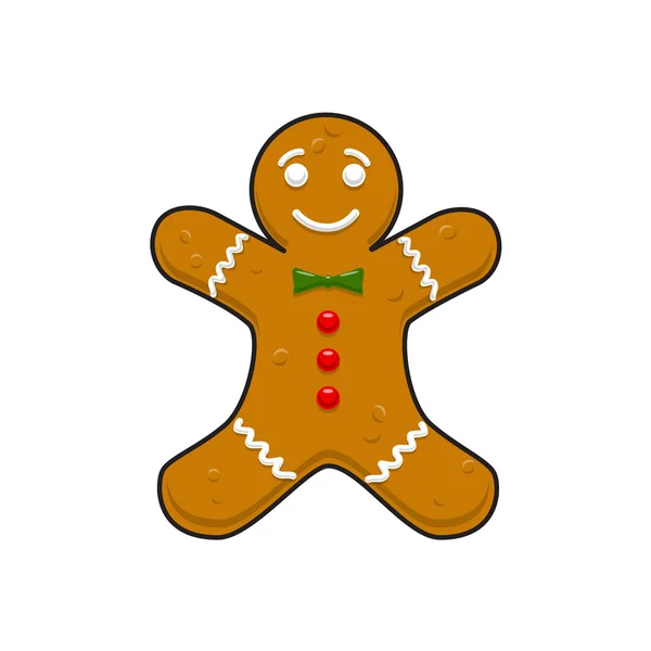 クリスマスの装飾ジンジャーブレッドクッキーマン. — ストックベクタ
