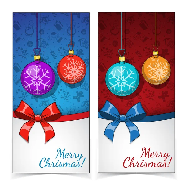 Des bannières de Noël. Cadeaux et décorations sur fond de vacances . — Image vectorielle