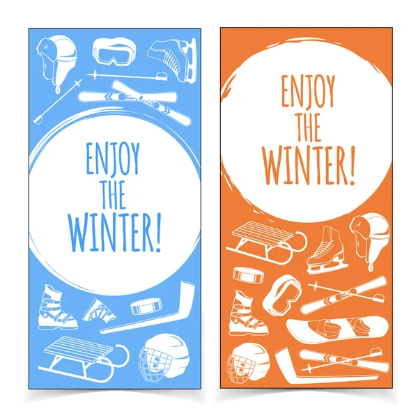 Winter sports banners. — Stock vektor